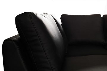 Küchen-Preisbombe Sofa Couch Ecksofa Eckcouch Wohnlandschaft Kunstleder schwarz SILVIO XXL, Sofa in U-Form