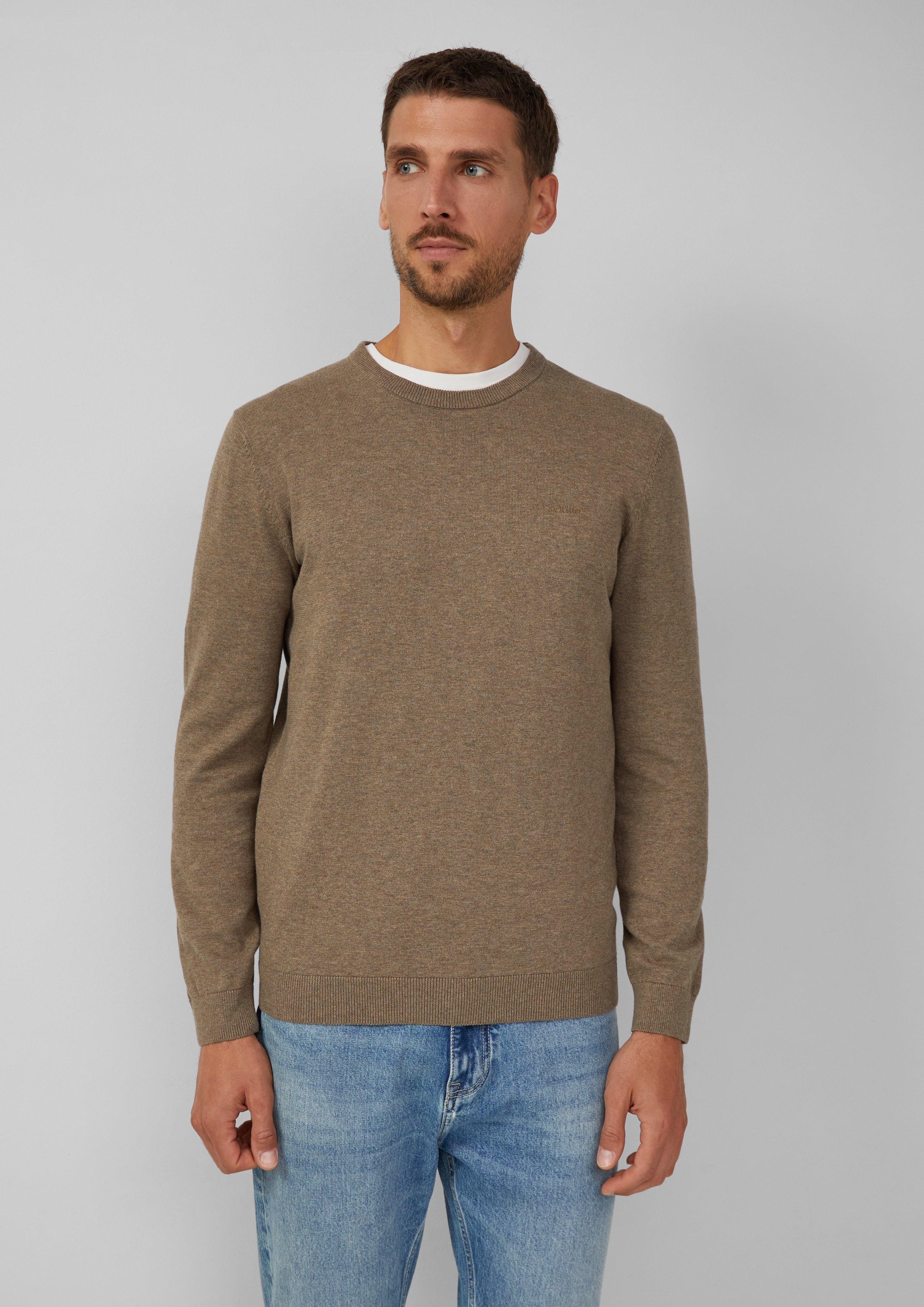 s.Oliver Strickpullover Baumwollpullover mit Logo-Stickerei günstig online kaufen