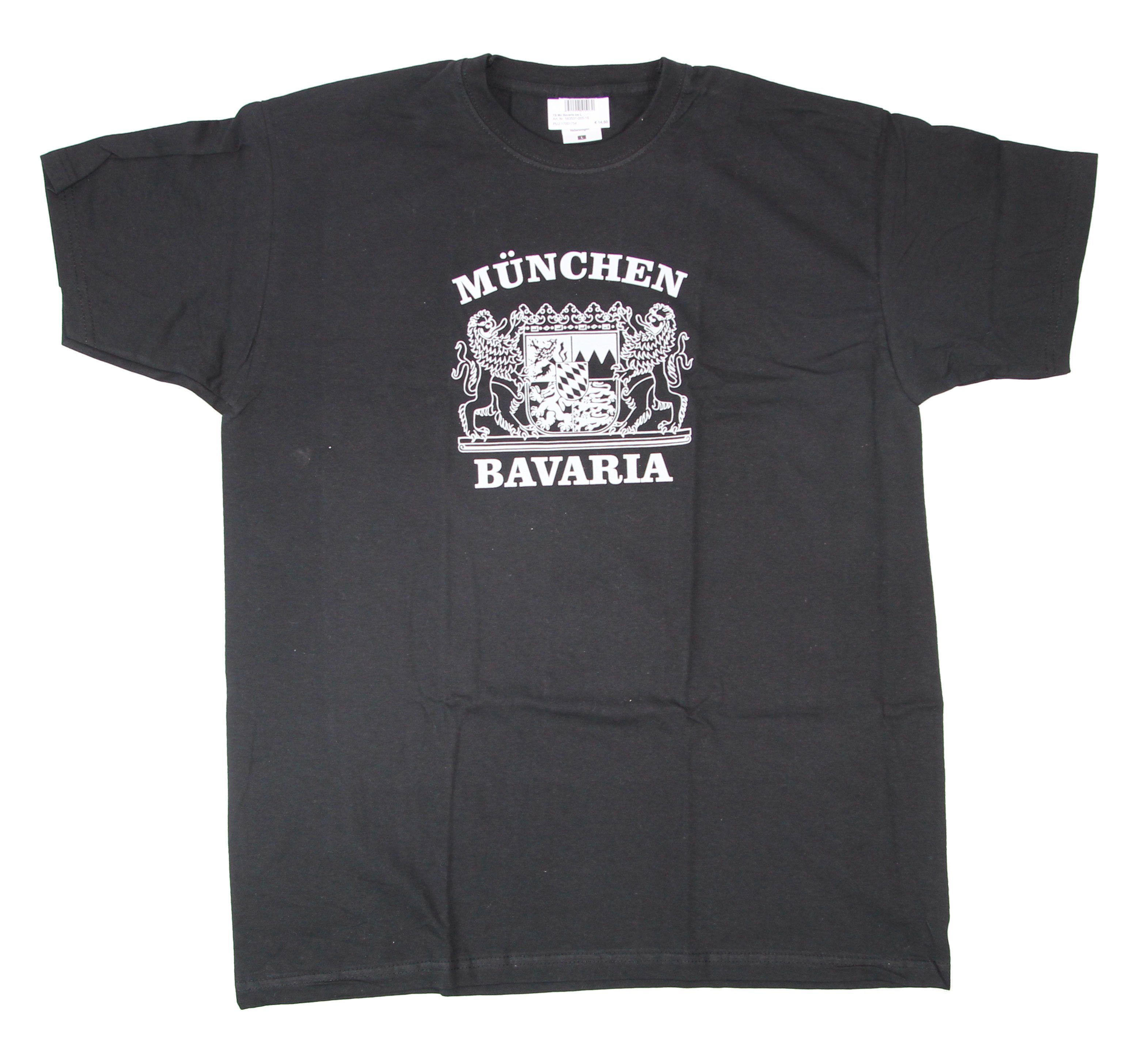 Schwarz (München TS bedruckt of T-Shirt the München vorne Loom Bavaria) Fruit Bavaria Mü