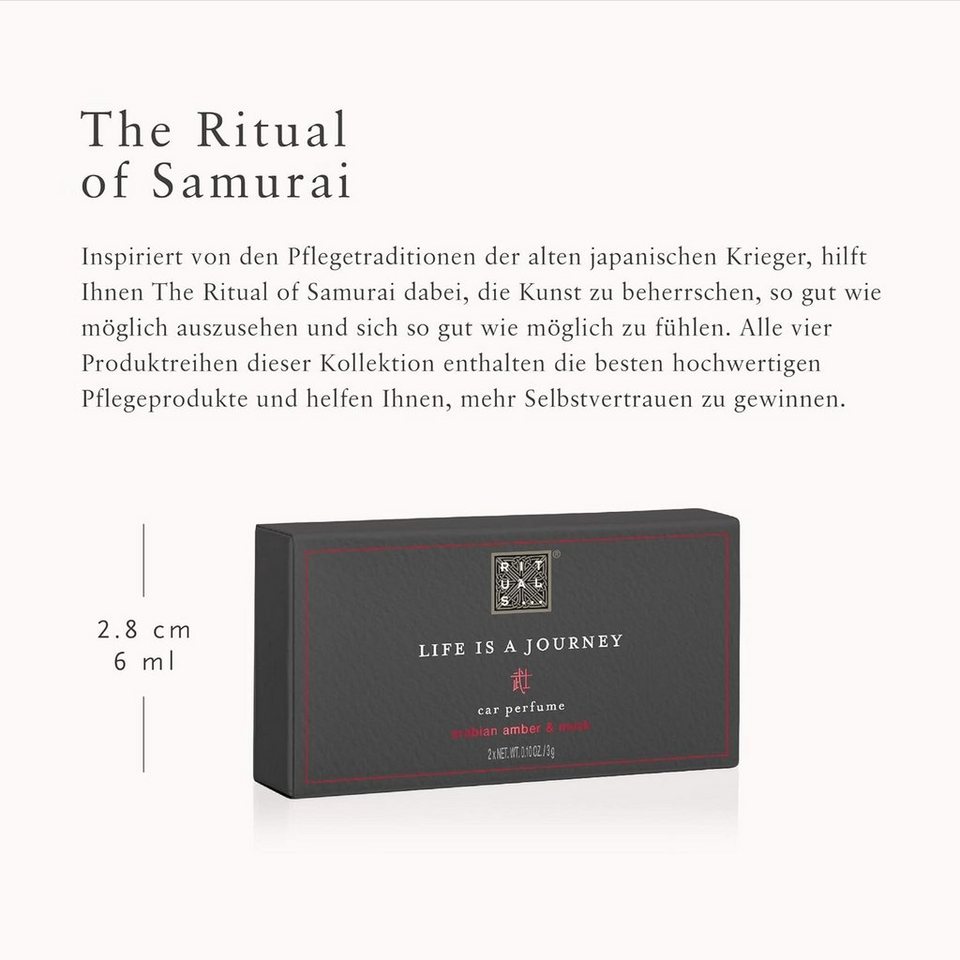 Rituals Raumduft Autoparfüm Car Perfume The Ritual of Samurai Autoparfum  (1-St), Life is a Journey arabian amber & musk