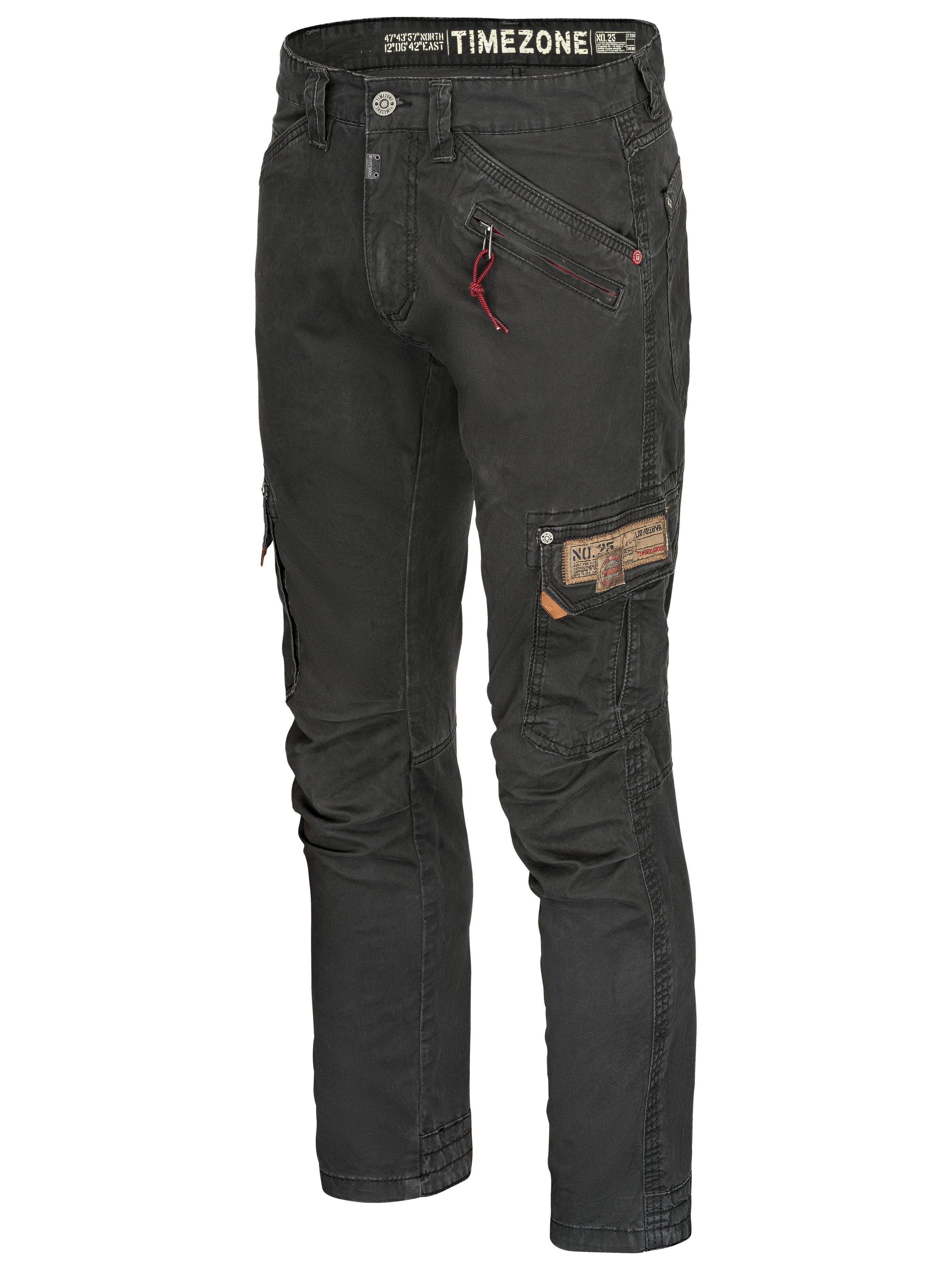 Timezone Jeans Cargo Uomo Regular Rogertz - Blu, Vita Media, Tessuto Elasticizzato 98% Cotone