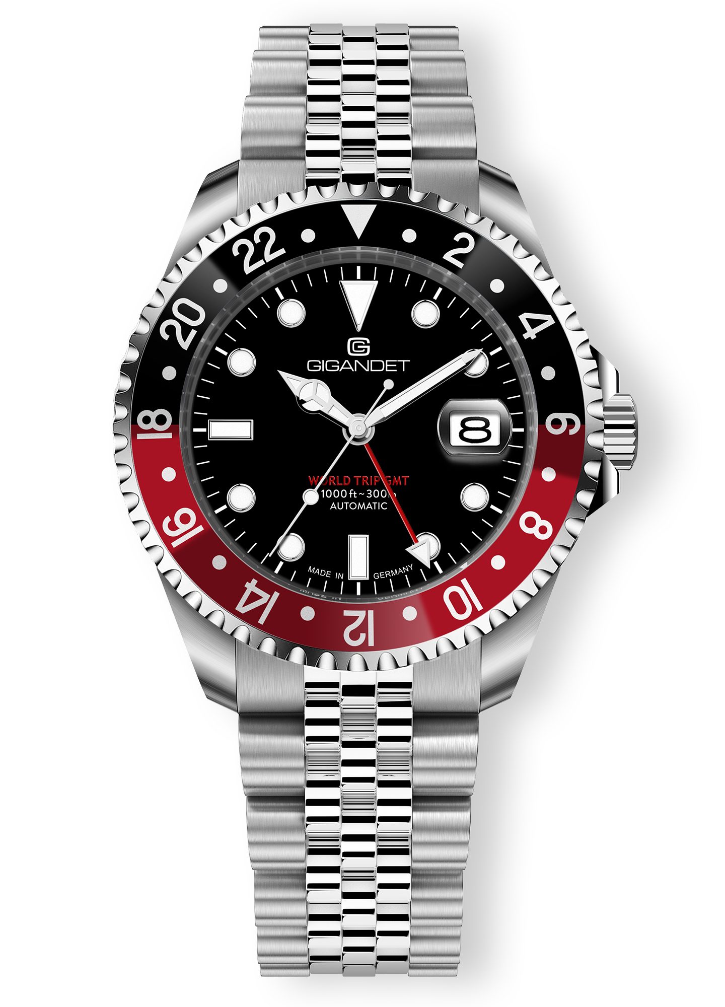 Automatikuhr Made in Germany, Saphirglas, WORLD TRIP GMT - G1000-003M