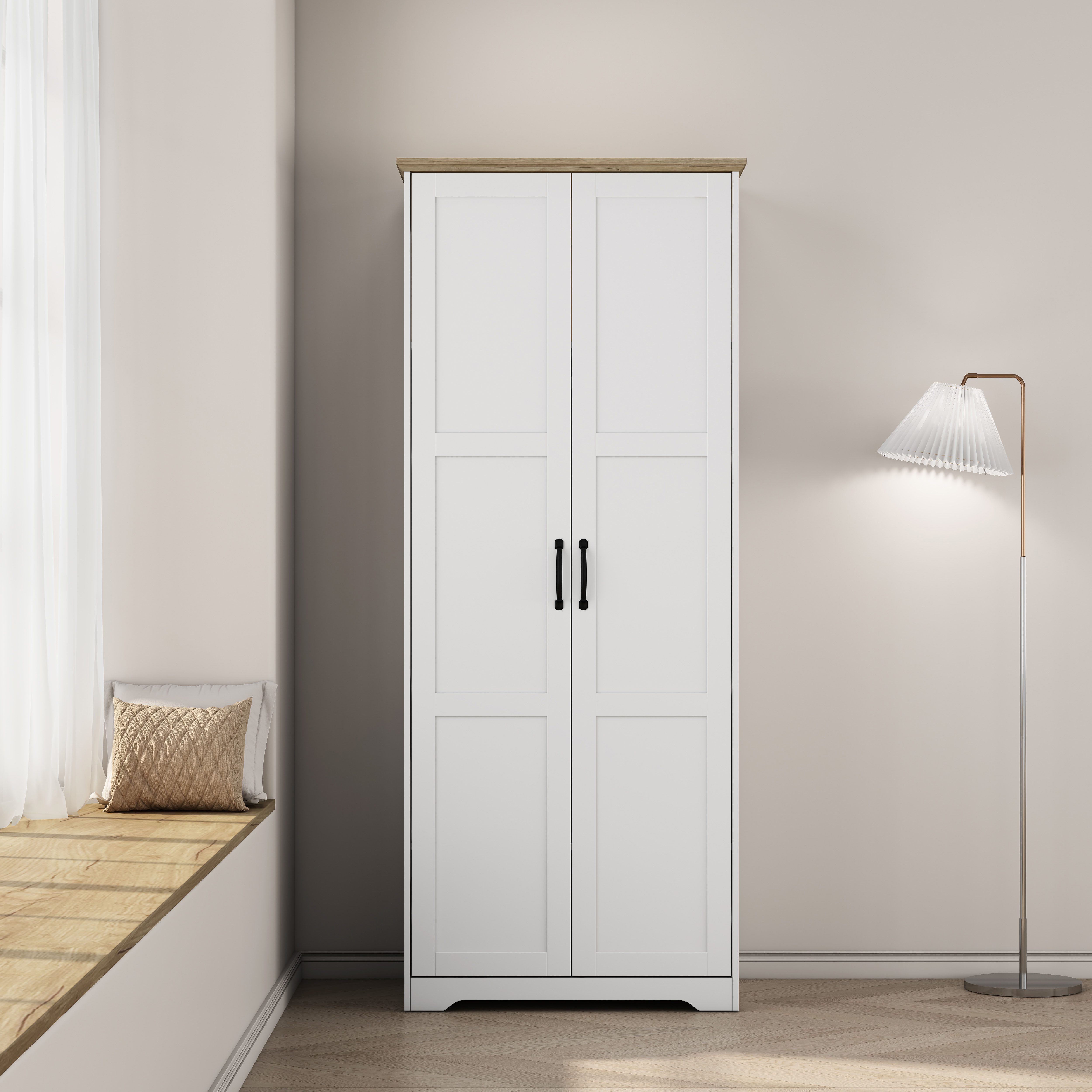 OTTO home Kleiderschrank Emmilia Schrank Schlafzimmerschrank im Landhaus Design Landhaus Schrank mit 2 Türen in Breite 82,7cm, Höhe 2m