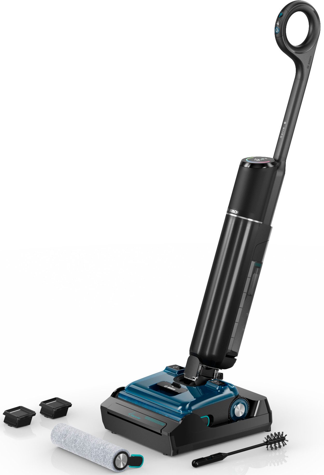 BOSCH Nass-Trocken-Sauger OneFlow Serie 6 BHF61BS, Selbstreinigung, 24.000 PA Saugkraft, Saugen & Wischen in einem, Anti-Haarverwicklung