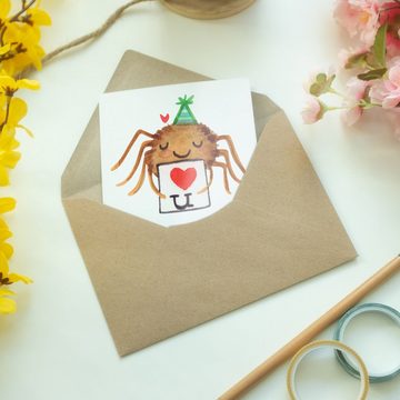 Mr. & Mrs. Panda Grußkarte Spinne Agathe Brief - Weiß - Geschenk, Hochzeitskarte, Verliebt, Glüc, Hochwertiger Karton