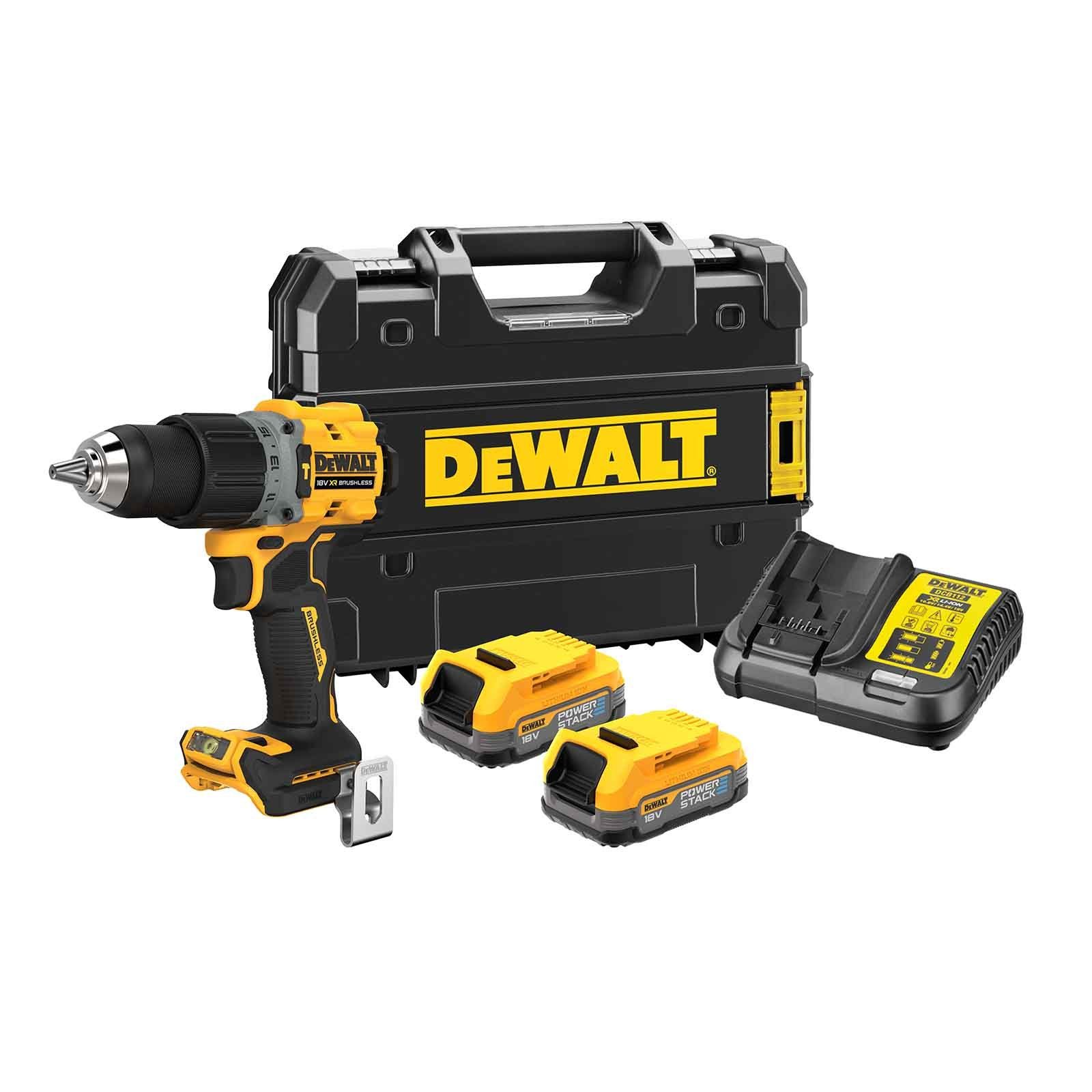 DeWalt Akku-Schlagbohrschrauber Akku-Schlagbohrschrauber DCD805E2T-XJ - Powerstack 18V 1,7 Ah, 18 V, (Set), inkl. Ladegerät & 2x Akku