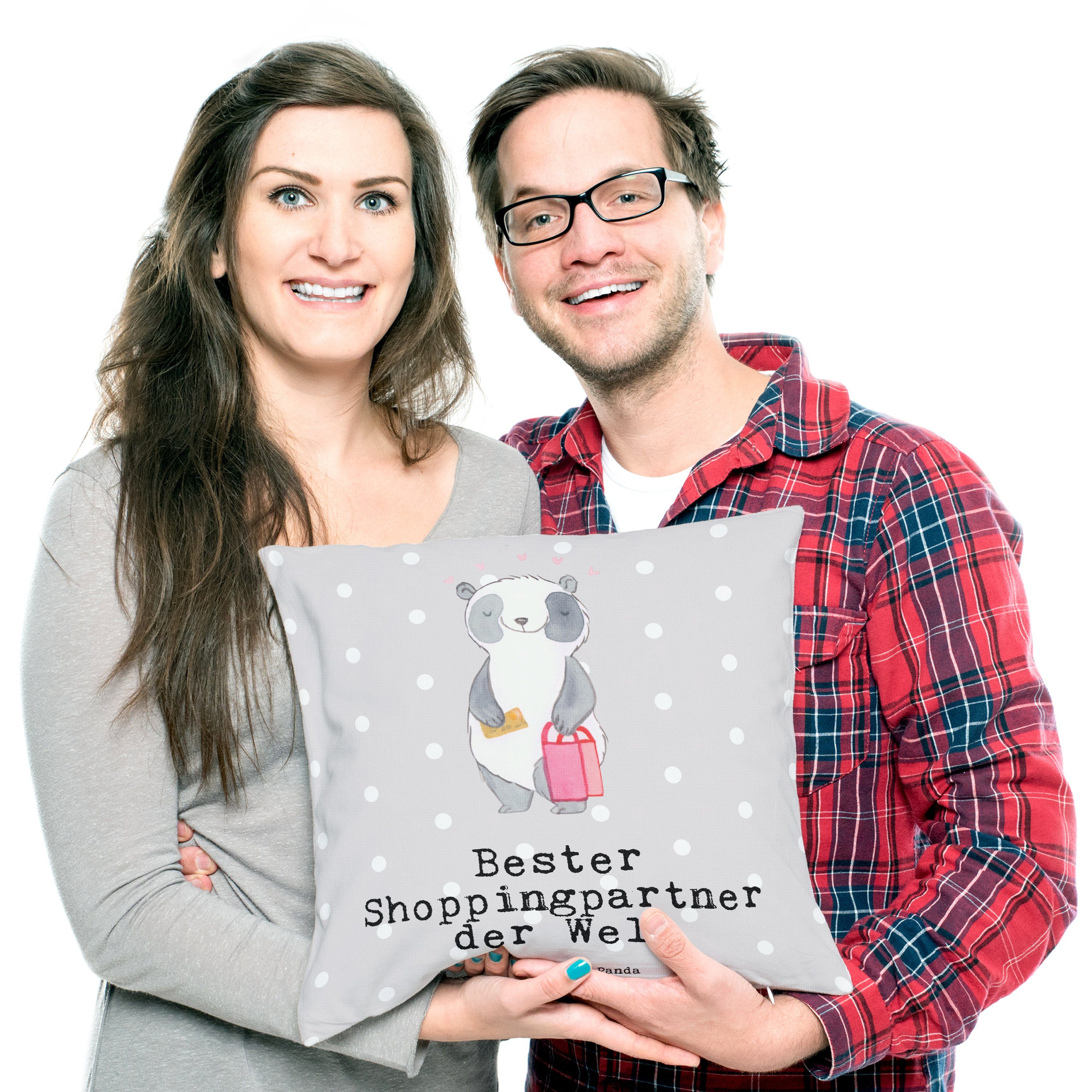 Mr. & Welt Mrs. - Pastell Panda Dekokissen Panda - Grau Shoppingpartner Bester der Shop Geschenk