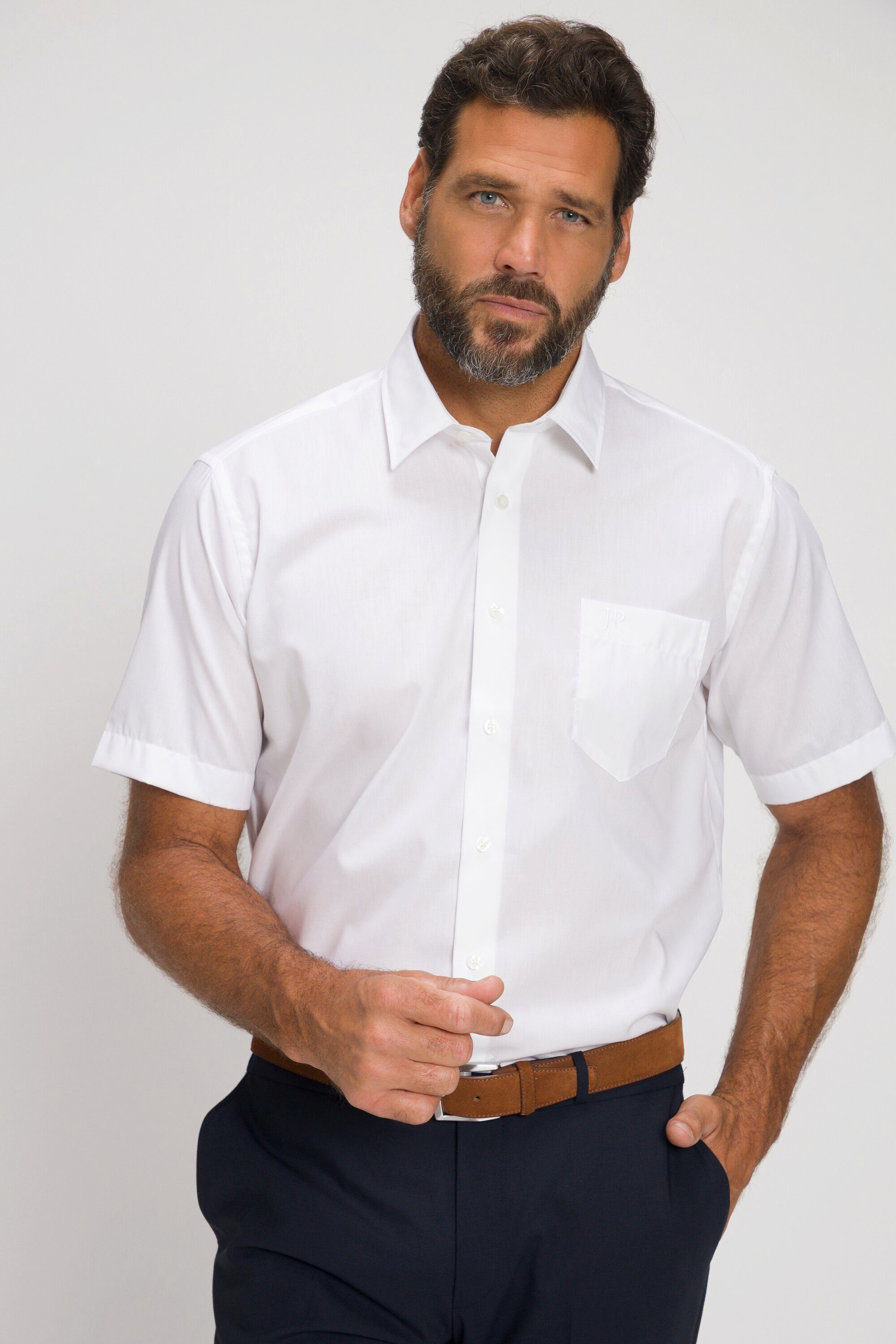 JP1880 Kurzarmhemd Hemd Business bügelfrei Kentkragen Halbarm bis 8XL schneeweiß | Hemden