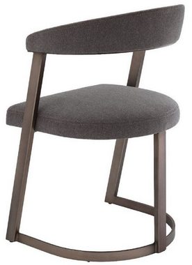Casa Padrino Armlehnstuhl Designer Stuhl mit Armlehnen Grau-Braun / Bronzefarben 52 x 49 x H. 78 cm - Esszimmerstuhl - Bürostuhl - Luxus Designer Möbel