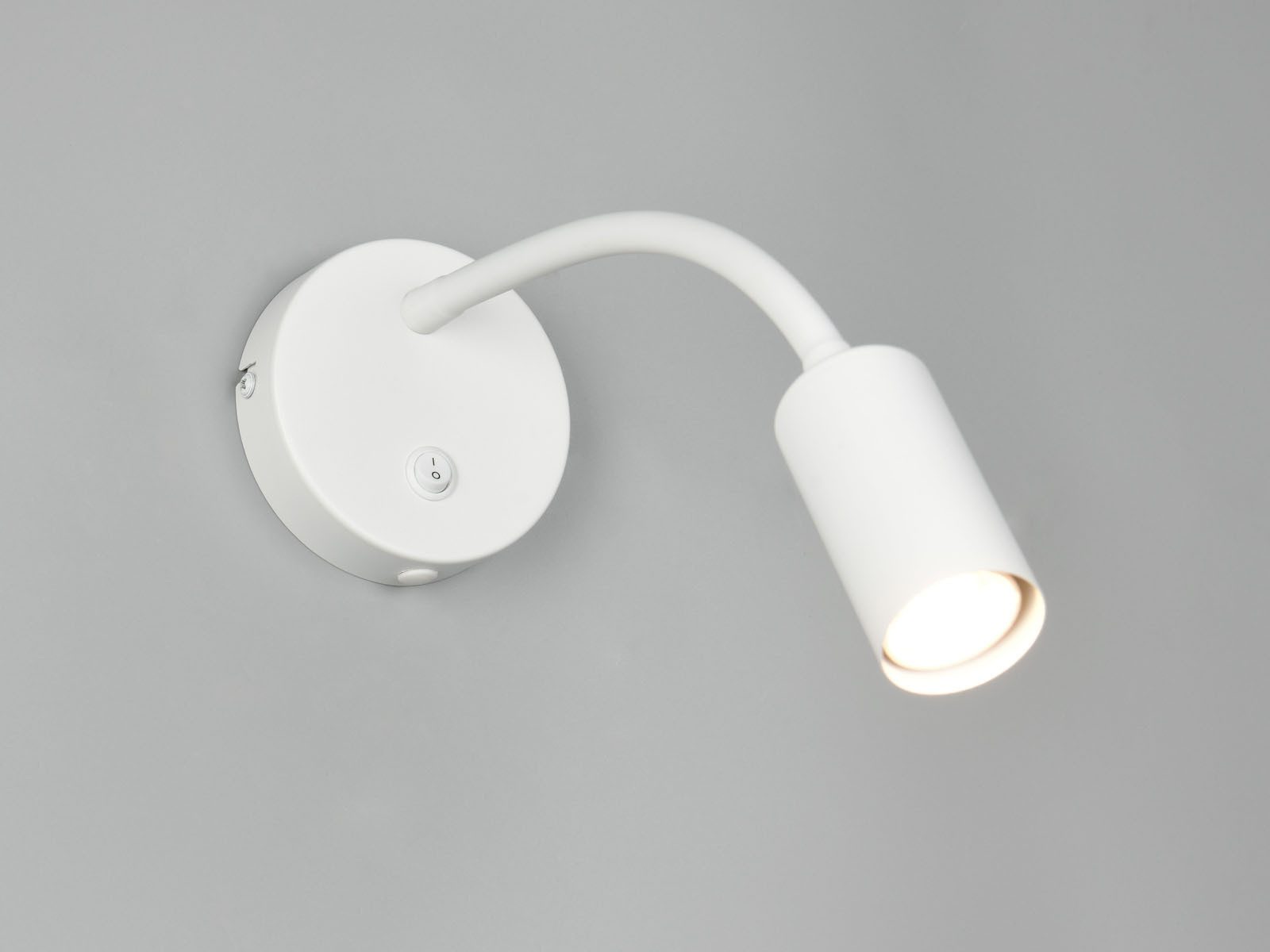 Reality Leuchten LED Leselampe mit Schalter & Schwanenhals, Breite 10cm, Leuchtmittel dimmbar, LED wechselbar, Warmweiß, Wandlampe für Bett Nachttisch, Leseleuchte Wand-Montage mit GU10 LED