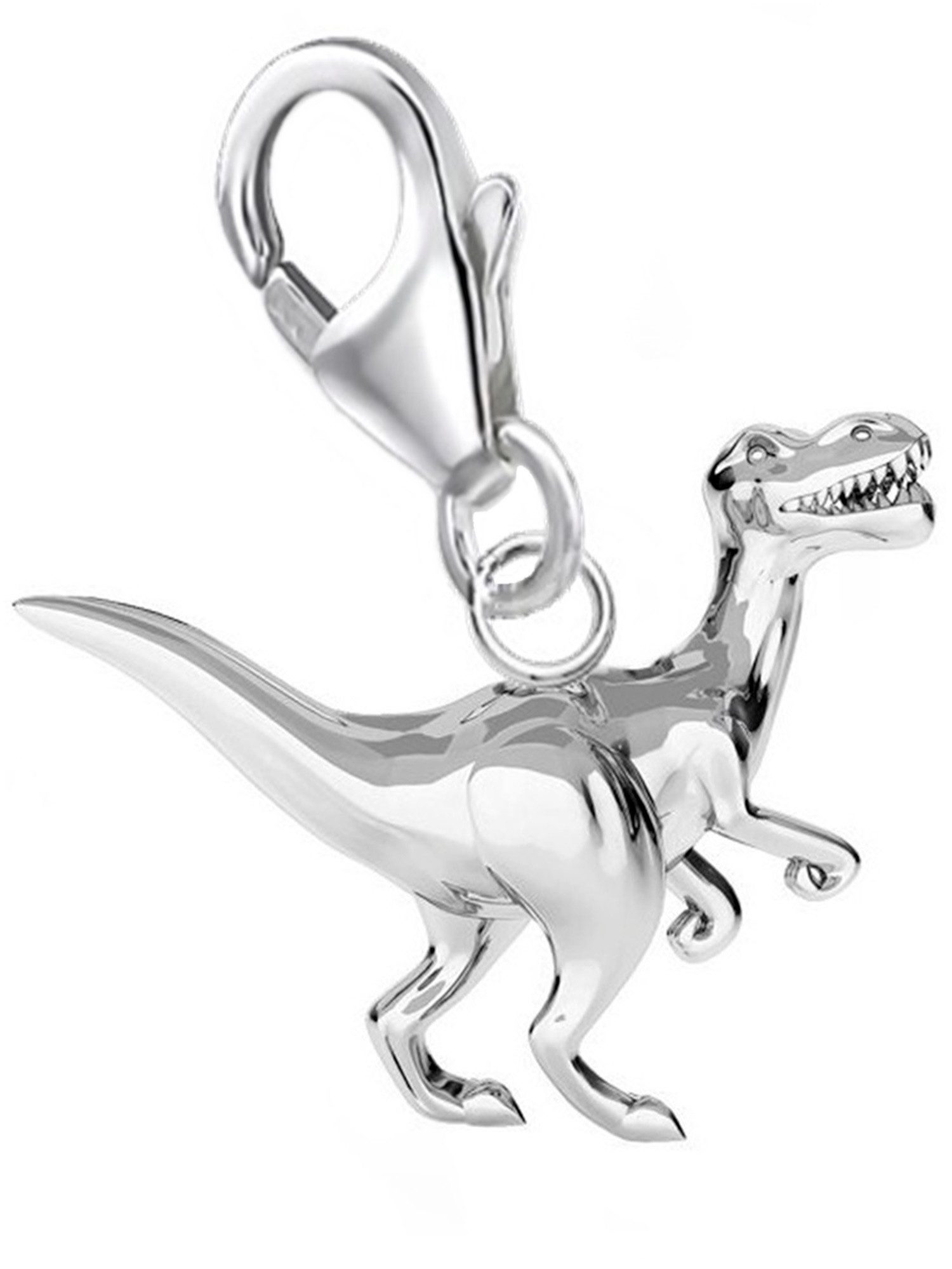 Charm-Einhänger Dinosaurier Karabiner Charm Anhänger für Bettelarmband 925 Silber