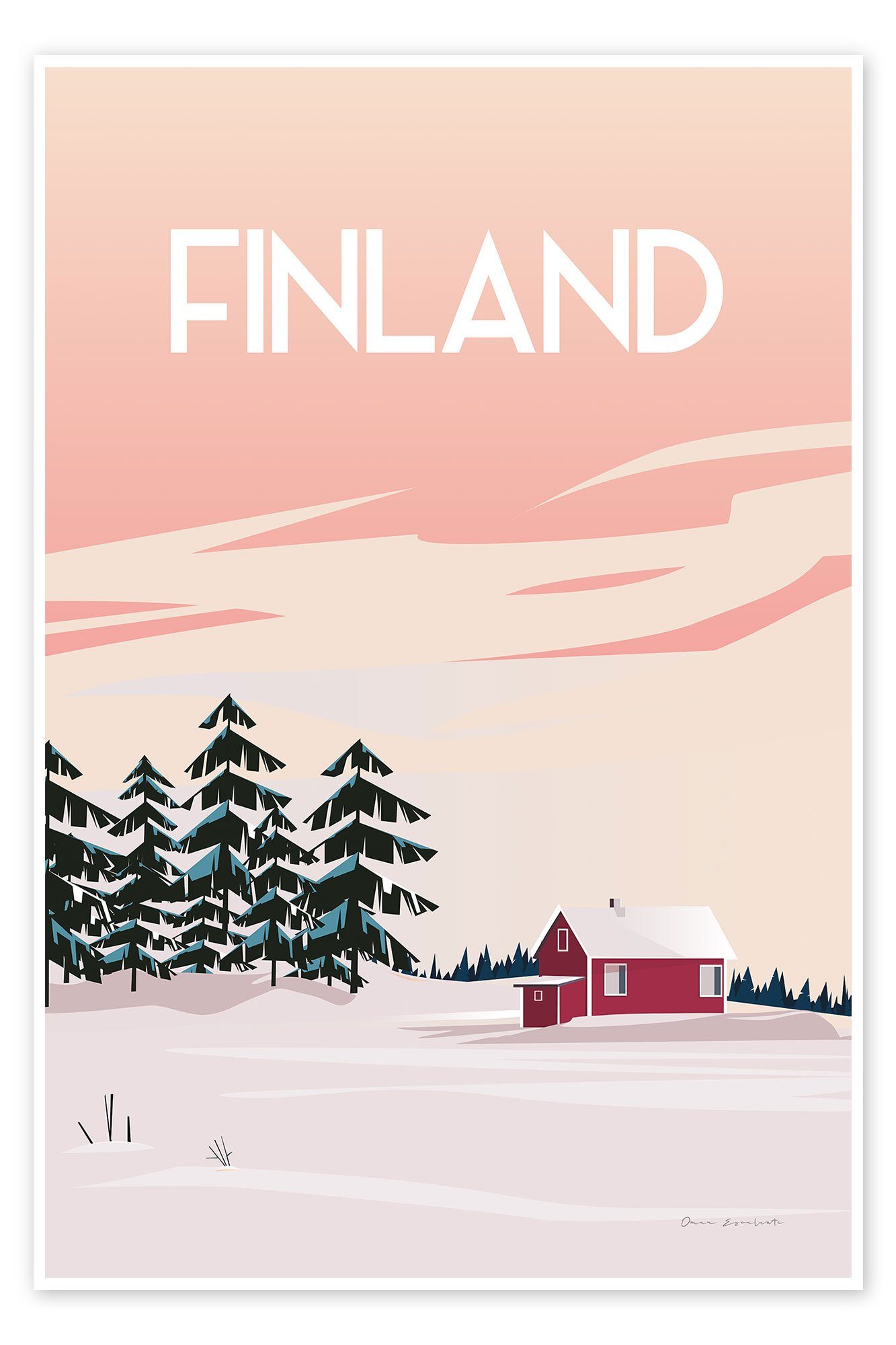 Posterlounge Poster Omar Escalante, Finnland II, Illustration