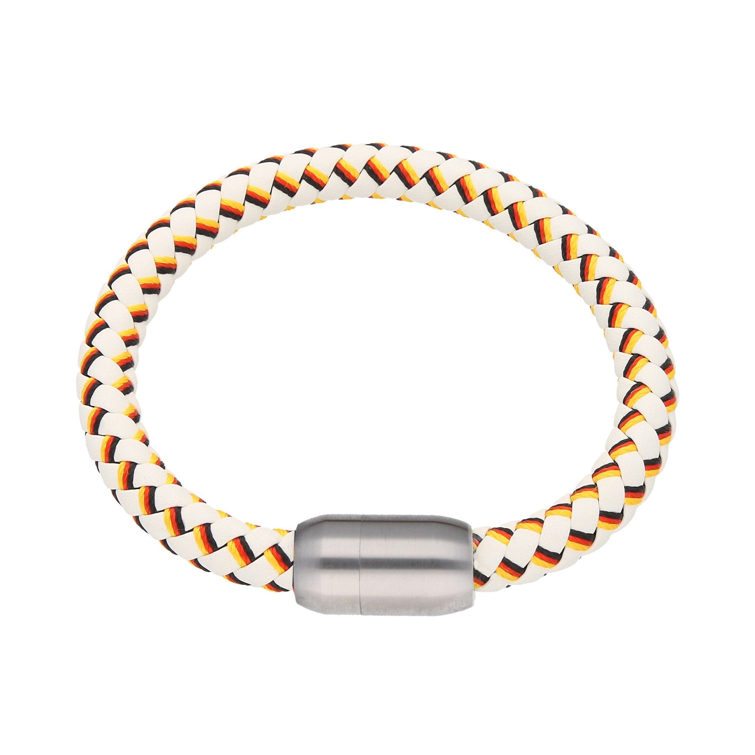 Jacques Charrel Armband weiß, geflochten, in Deutschland-Optik mit Magnetverschluß