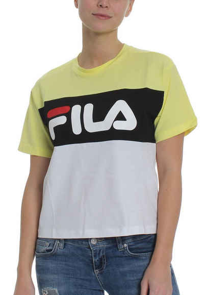 Fila T-Shirt Fila T-Shirt Damen ALLISON TEE 682125 Mehrfarbig A478 Limelight-Bright White-Black