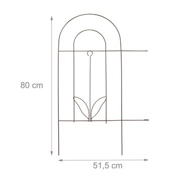 relaxdays Beetbegrenzung 5-tlg. Beetzaun aus Metall