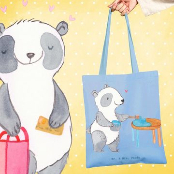 Mr. & Mrs. Panda Tragetasche Panda Möbel restaurieren - Sky Blue - Geschenk, antike Möbel restauri (1-tlg), Cross Stitching Griffe