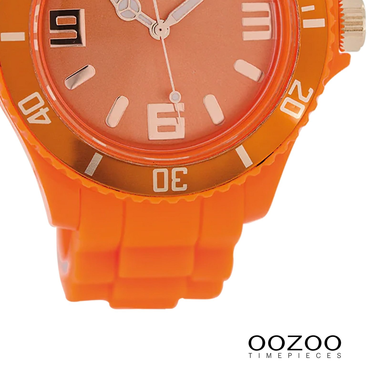 OOZOO Quarzuhr Oozoo Damen Armbanduhr blau Analog, (Analoguhr), Damenuhr rund, groß (ca. 43mm) Silikonarmband, Fashion-Style