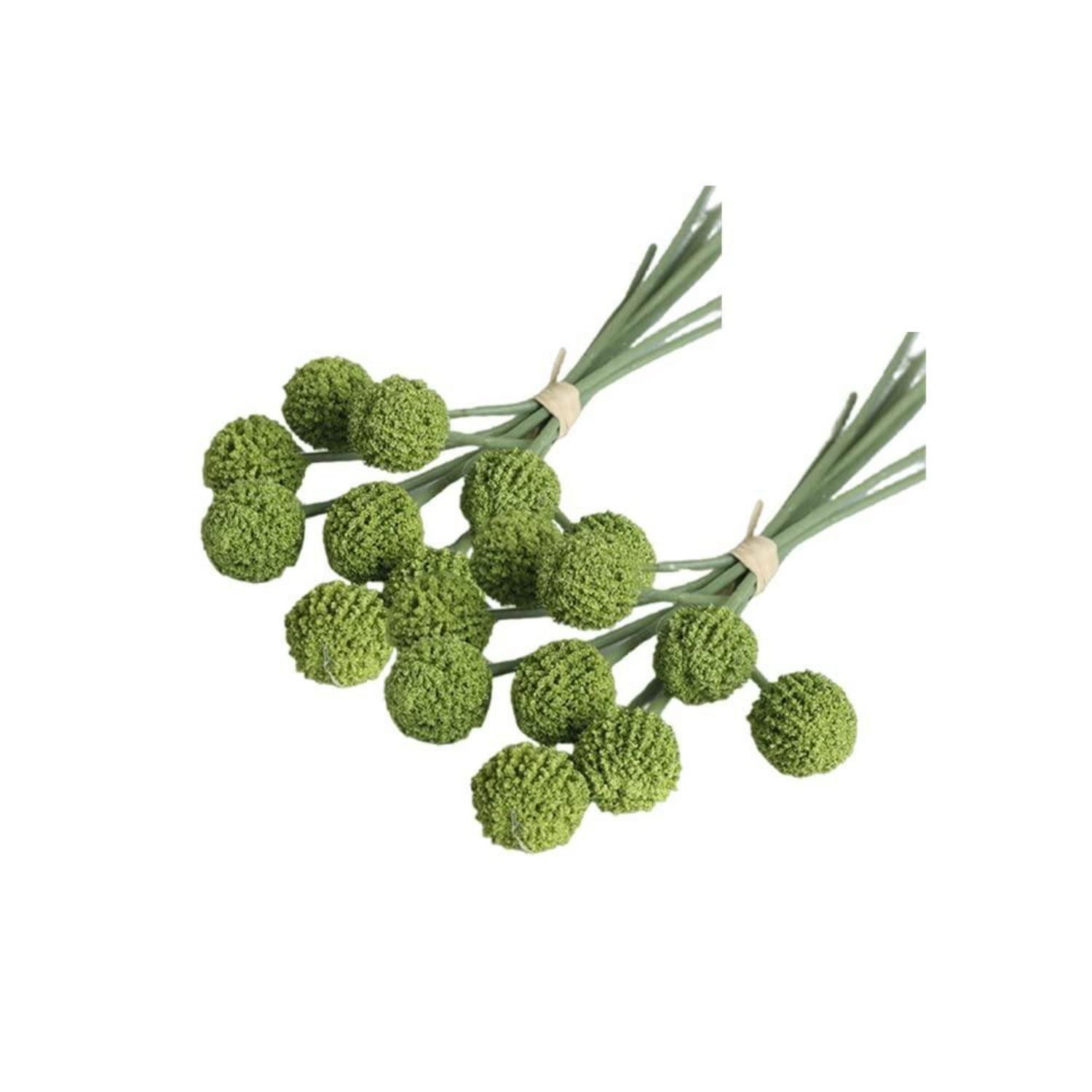 Kunstblumenstrauß Künstliche Blumen Billy Balls 18 Stiele grün, LuxusKollektion, Höhe 38 cm