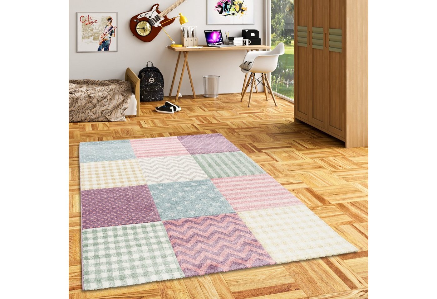 Pergamon Kinderteppich Kinder und Jugend Teppich Maui Sterne, Rechteckig, Höhe: 13 mm