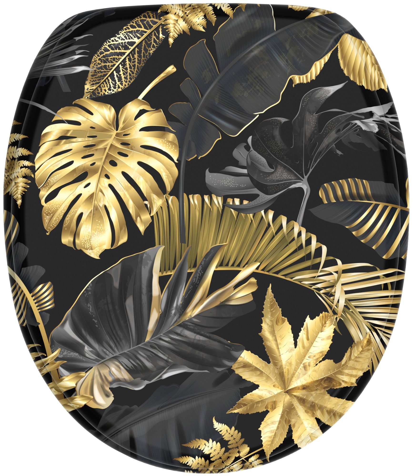 Sanilo WC-Sitz Golden Leaves, mit Absenkautomatik, BxL: 37,7 x 42,0 - 47,0 cm