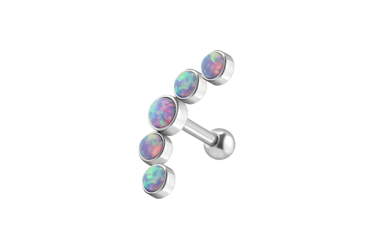 Piercing-Set Chirurgenstahl Ohrpiercing 5 SYNTHETISCHE OPALE