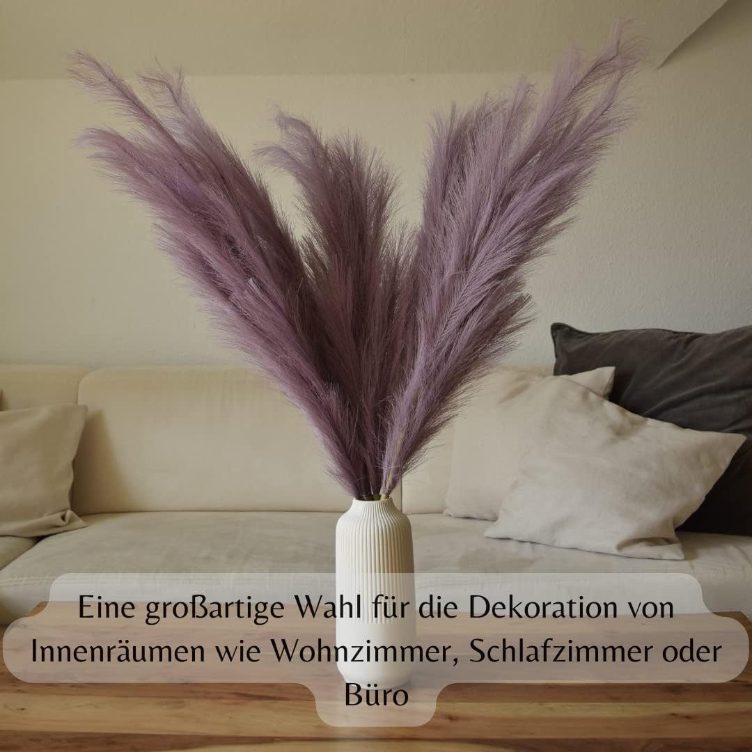 Kunstpflanze LAYBA Künstliches Pampasgras 3er-Set Lila 100 cm, Layba