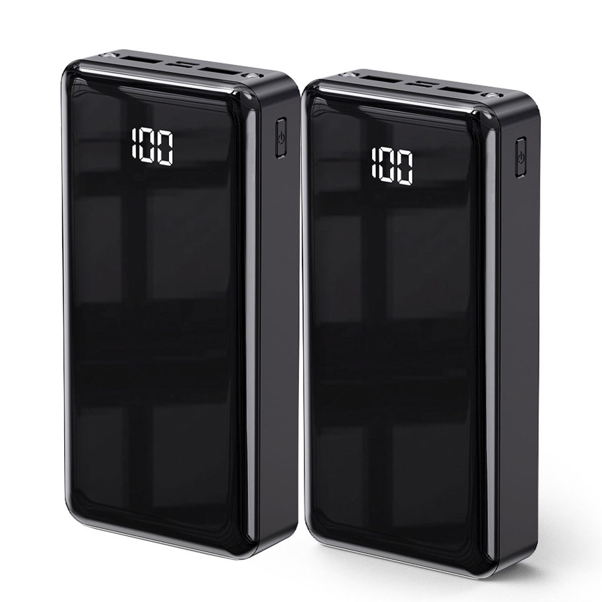 AeroAxis 2 Stück Set 24000 mAh–22,5 W Schnellladung, 4 Ports, kompakt & leicht Powerbank 24000 mAh, für iPhone, Huawei, Samsung, ideal für Reisen, Camping & Alltag