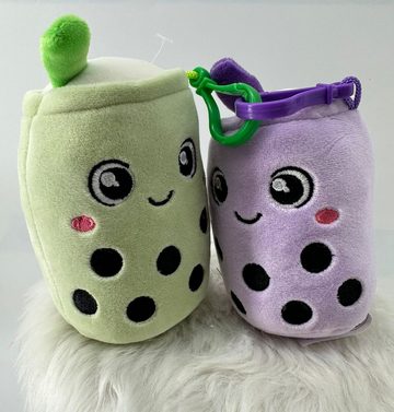 soma Kuscheltier bubble tea kuscheltiere bubble tea plüschtier lila 11 cm (1-St), Super weicher Plüsch Stofftier Kuscheltier für Kinder zum spielen