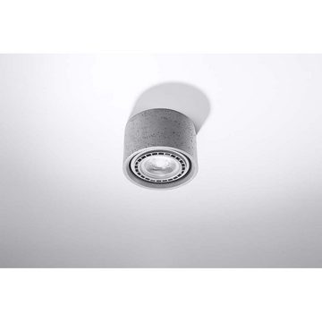 etc-shop Deckenstrahler, Leuchtmittel nicht inklusive, Deckenleuchte Deckenlampe Grau Beton Rund L 14 cm Wohnzimmer