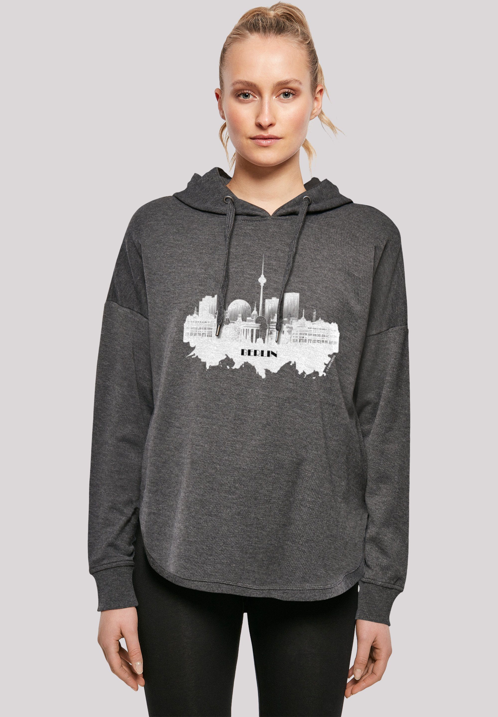 F4NT4STIC Kapuzenpullover Cities Collection - Berlin skyline Print charcoal