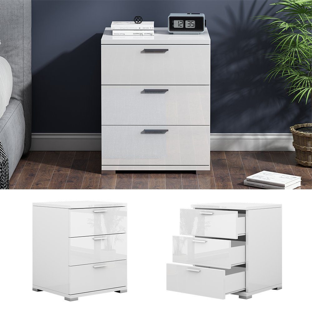 Vicco Nachtschrank Marseille, Weiß/Weiß, 46.2 x günstig online kaufen