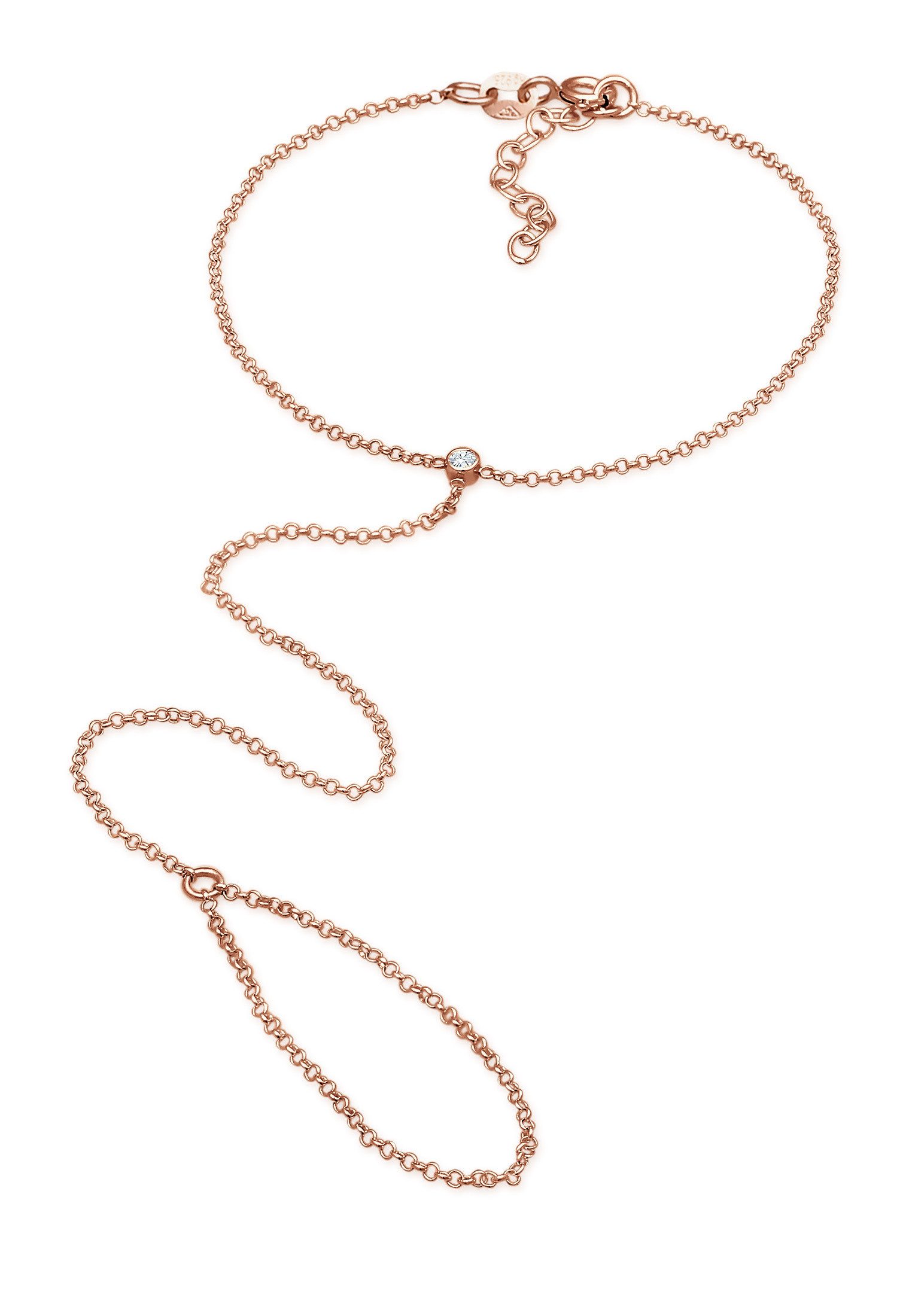 Elli Armband Handkette Weiß 925 Silber, mit Kristallen von Swarovski® (kein Set, 1-tlg)