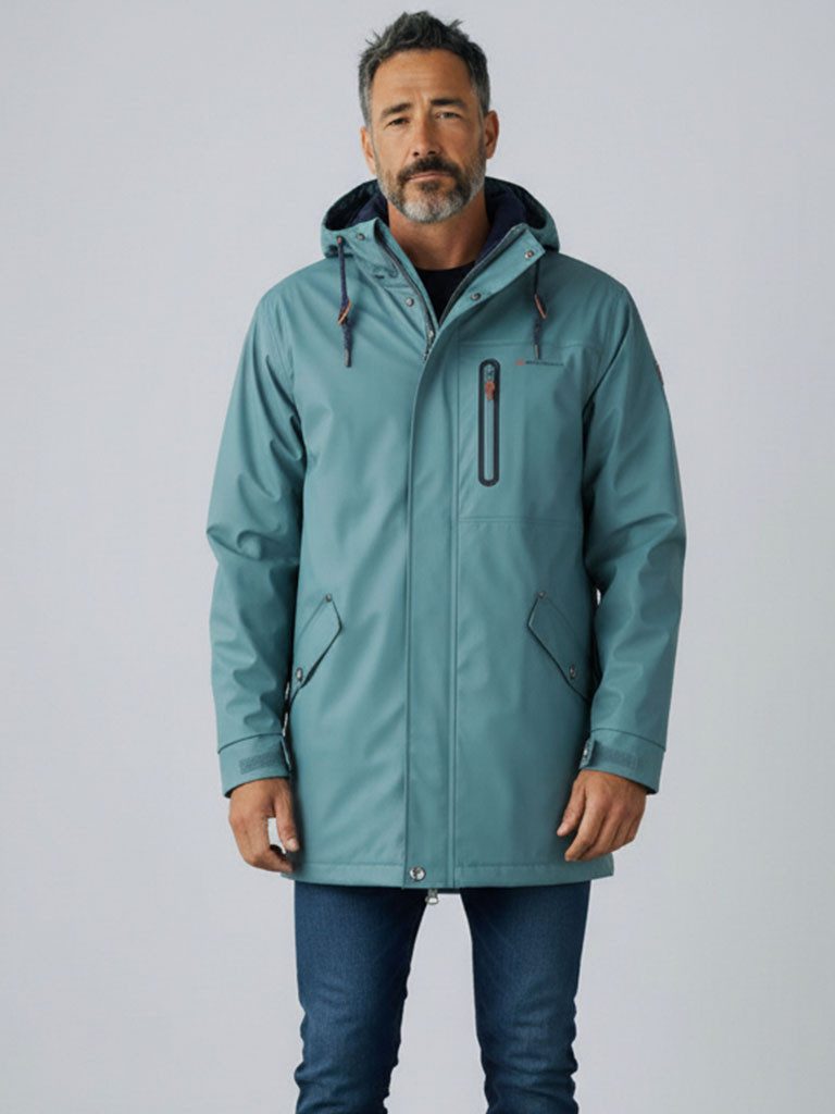 Regenjacke Bergen Herren Regenmantel Fleece-Futter - Outdoor-Jacke Wasserdicht