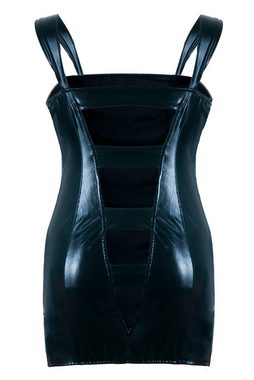 Andalea Negligé Wetlook Chemise Negligee Nachtkleid, schwarz, Made in EU