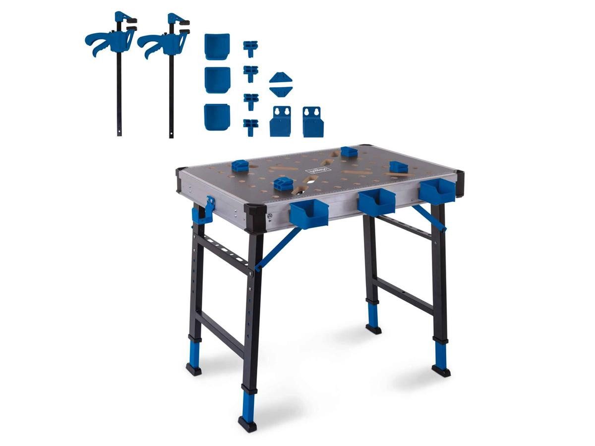Scheppach Werkbank MWB150, (Set), Arbeitshöhe 5fach verstellbar, Traglast bis 450kg, klappbar
