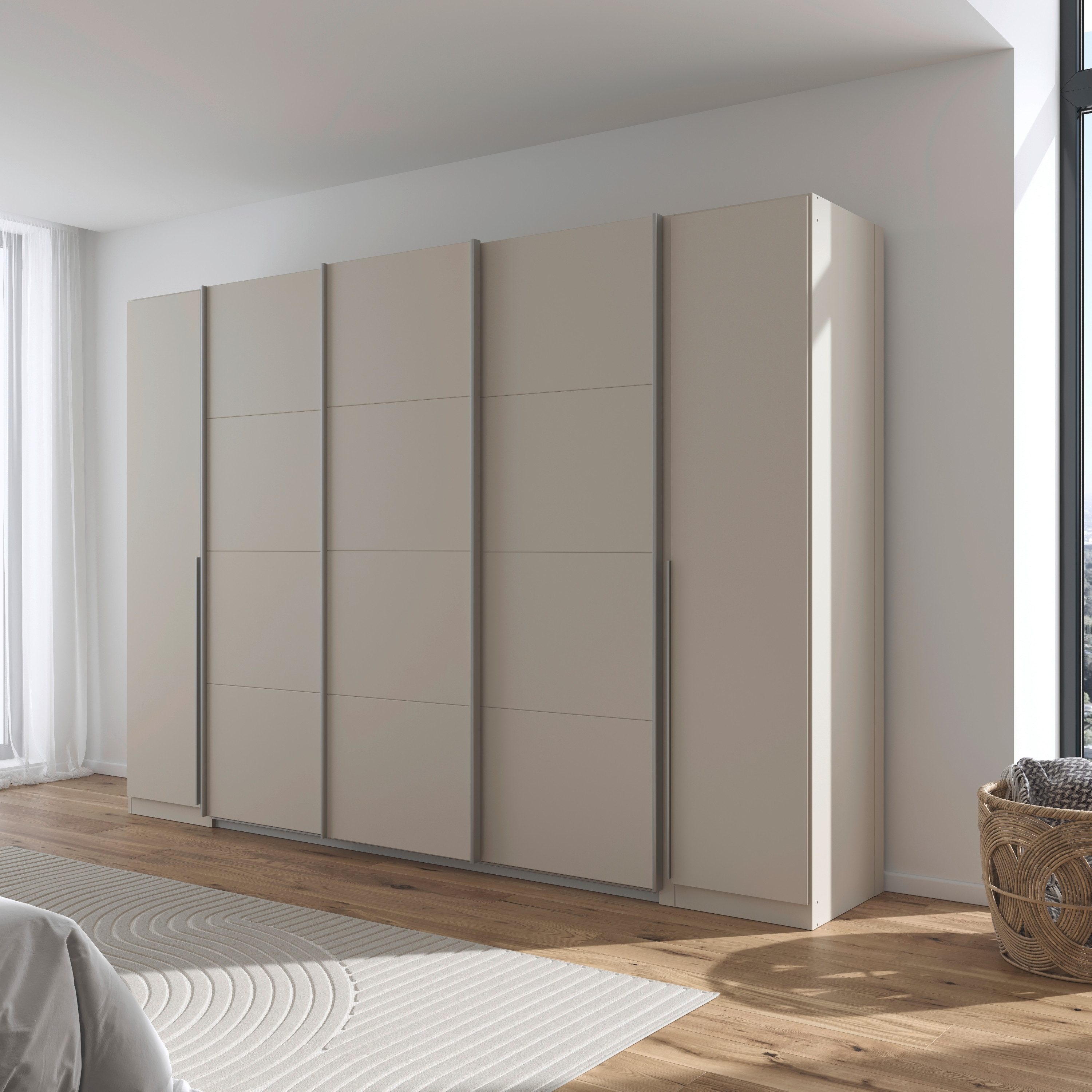 OTTO home Schwebetürenschrank Dreh-/Schwebetürenschrank Kleiderschrank Familie, Agordo (im angesagten Mix aus Dreh- und Schwebetüren) B/H/T 301x210X62cm viele Farben verfügbar TOPSELLER Made in GERMANY