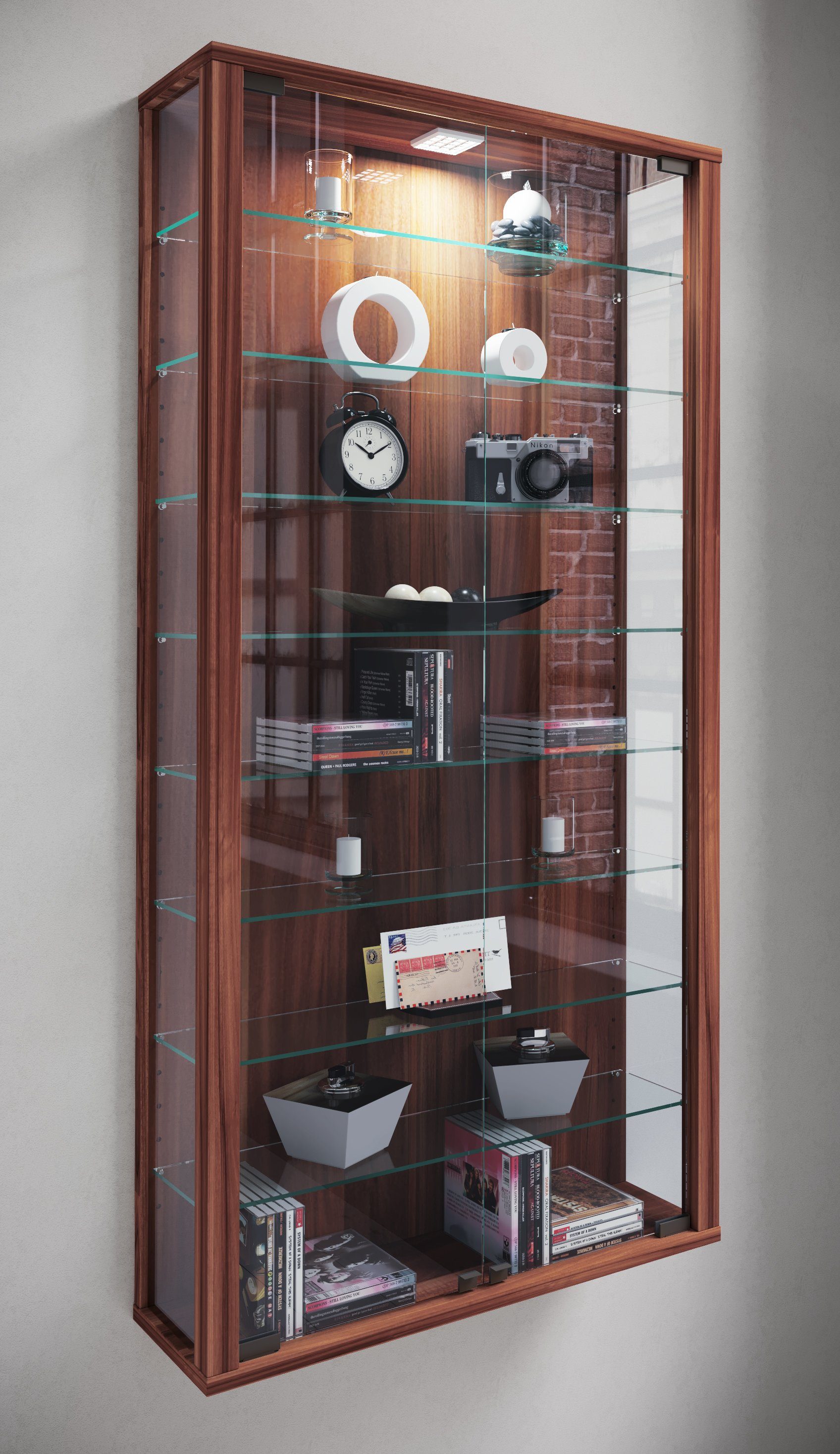 VCM Hängevitrine Vitrosa Maxi 114x59x18cm Glasvitrine hängend, Modern und platzsparend, Hängeschrank