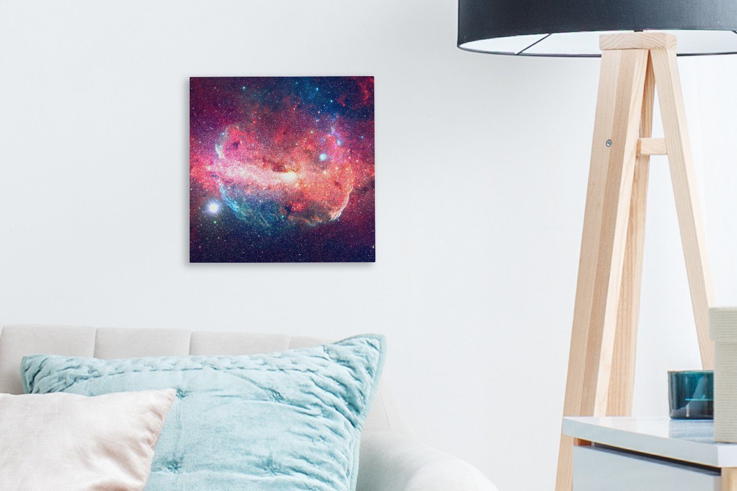 OneMillionCanvasses® Leinwandbild Sterne für Leinwand Wohnzimmer Universum, Orange St), Bilder - Schlafzimmer (1 -