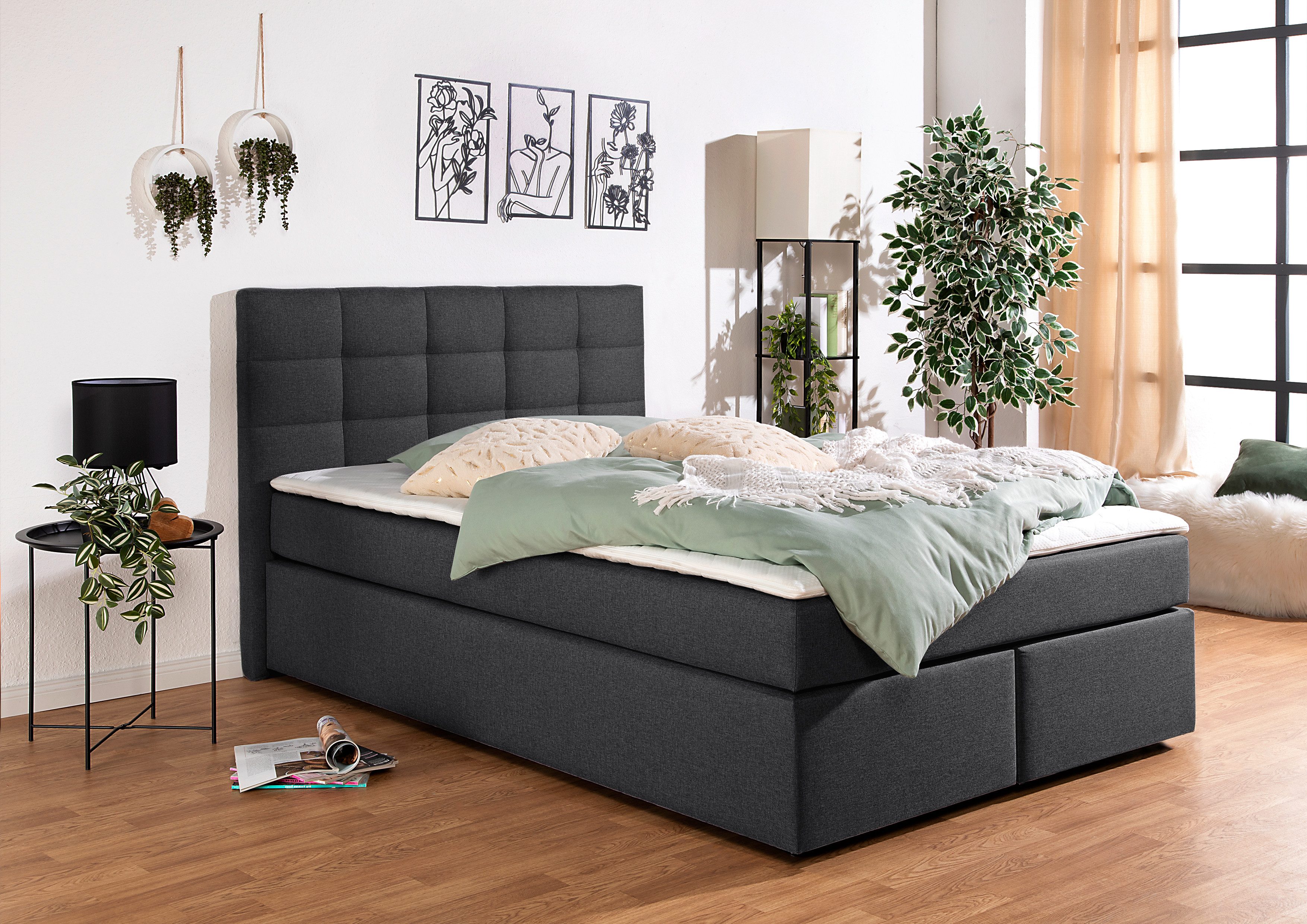 Home affaire Boxbett Carde, wahlweise mit Bettkasten, in H2, H3 & H4 erhältlich