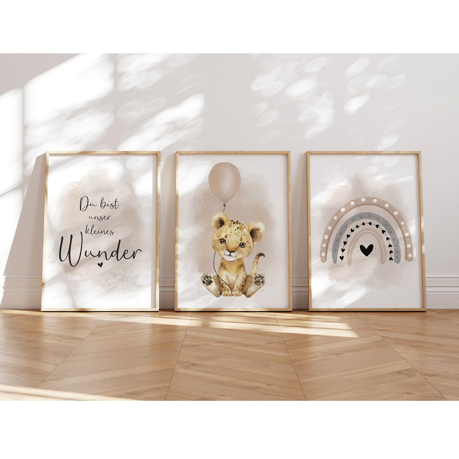 MeinBaby123® Poster Bilder Kinderzimmer, Poster Kinderzimmer Deko, Babyzimmer Deko, Spruch Wandbilder, Boho, Tiere