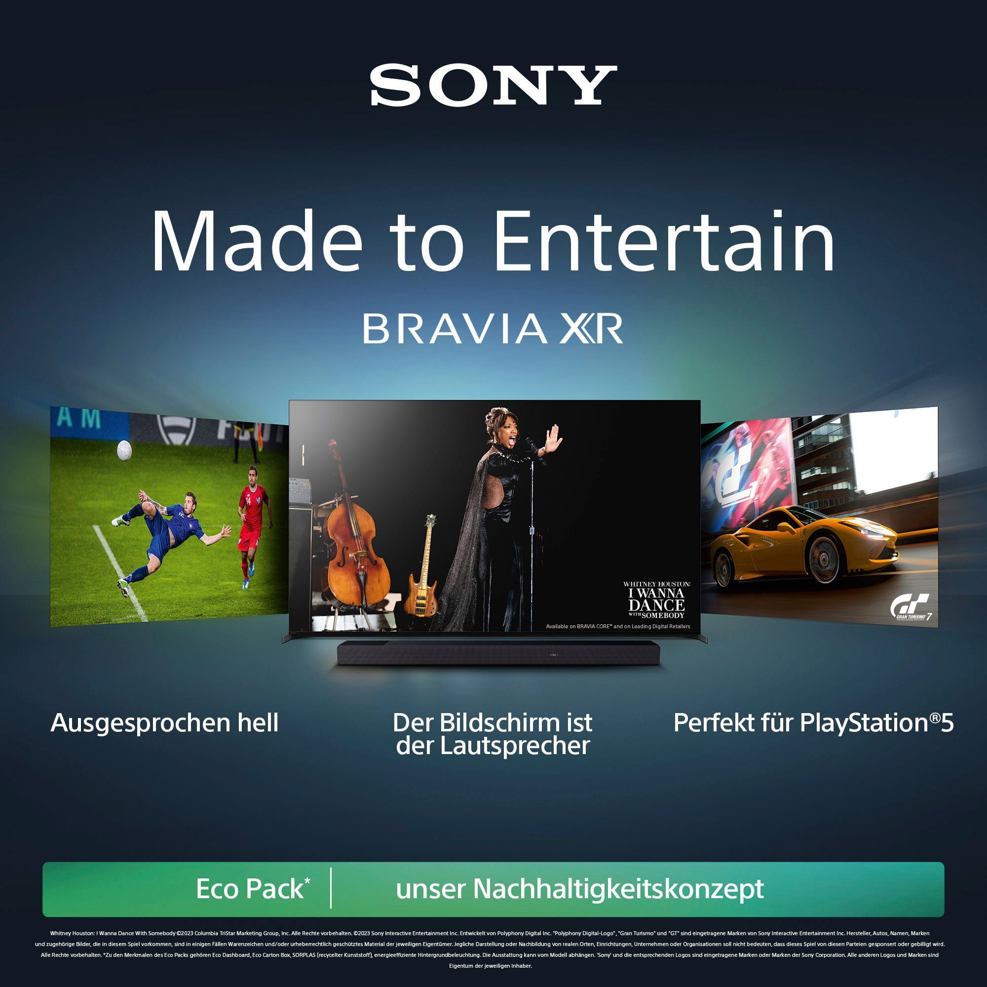 Sony XR-75X95L Mini-LED-Fernseher (189 Smart-TV, mit BRAVIA HD, Ultra 4K cm/75 TV, Google PRO, Zoll, CORE, PS5-Features) TRILUMINOS exklusiven