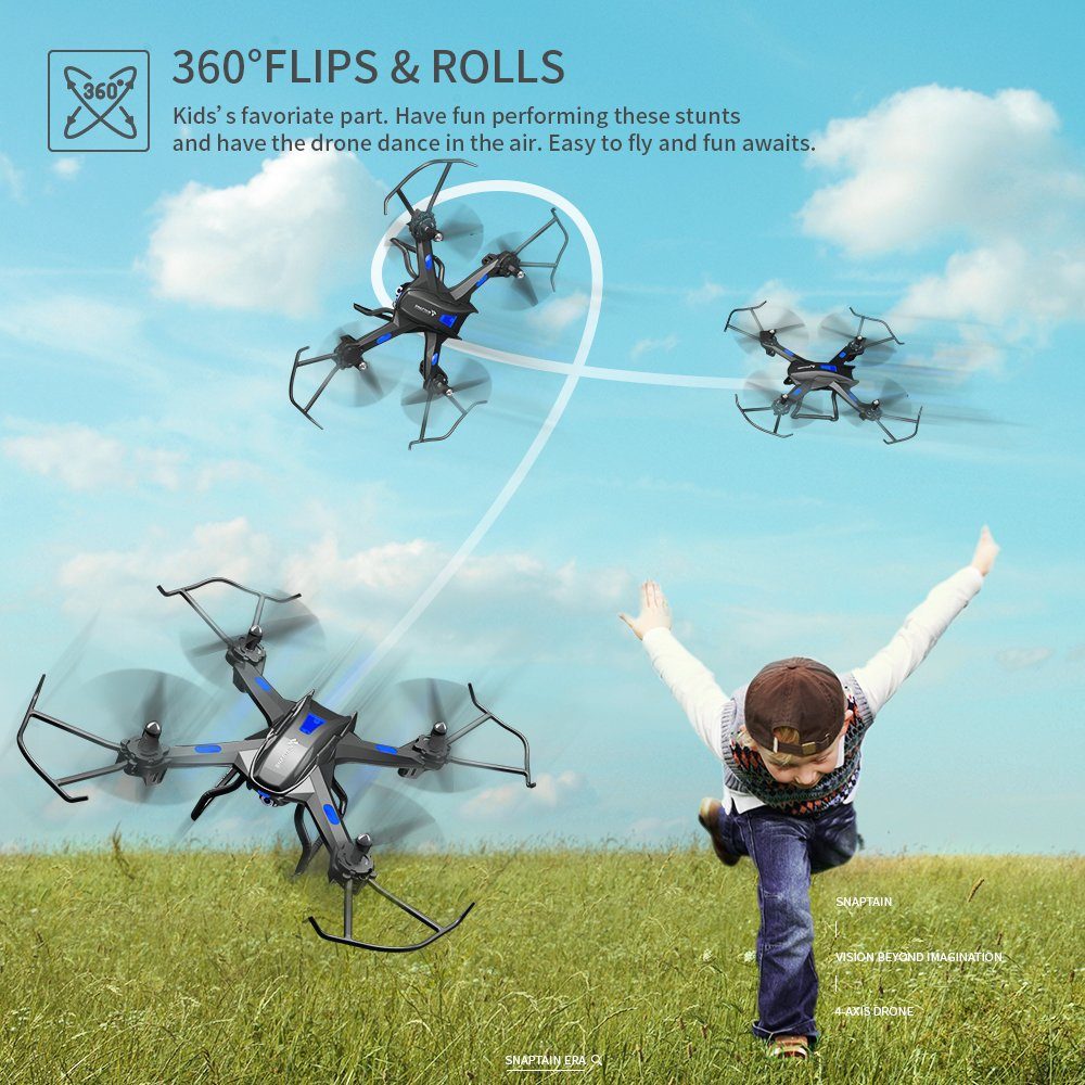 RC für Anfänger) Drohne Drohne (1080p, SNAPTAIN Quadrocopter,RC S5C Schwarz HD 1080P,WiFi