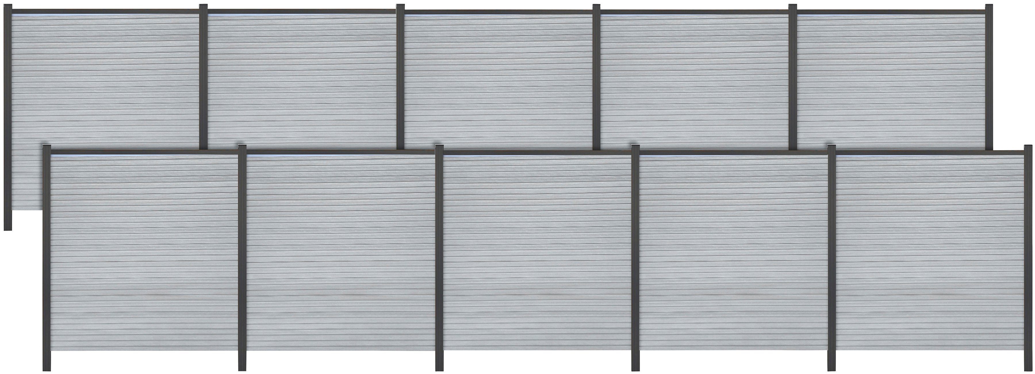 Tetzner & Jentzsch Sichtschutzelement WARREN 8, (Set), pflegeleicht, coextrudierte Oberfläche, Design-Oberfläche