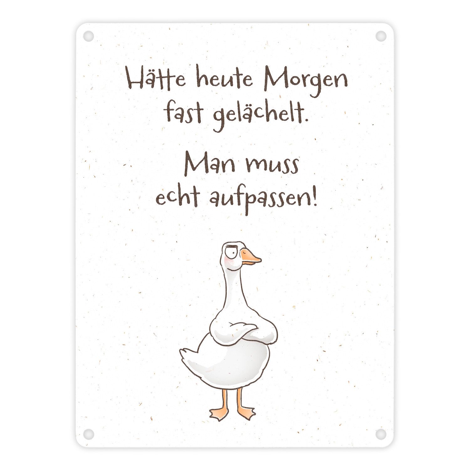 speecheese Metallschild Gilbert die Gans Metallschild in 15x20 cm mit Spruc günstig online kaufen