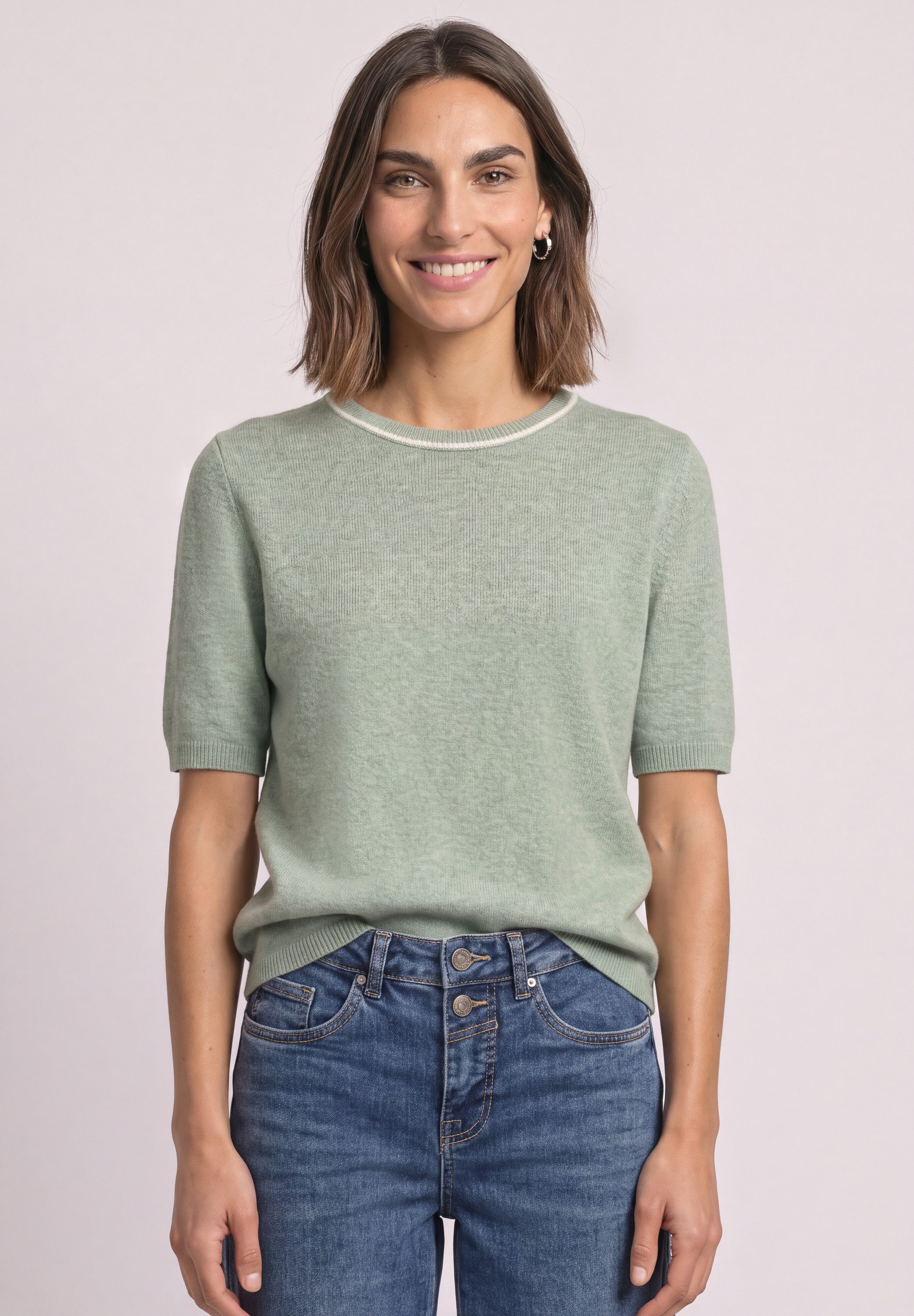 STREET ONE Kurzarmpullover im soften Baumwoll-Mix