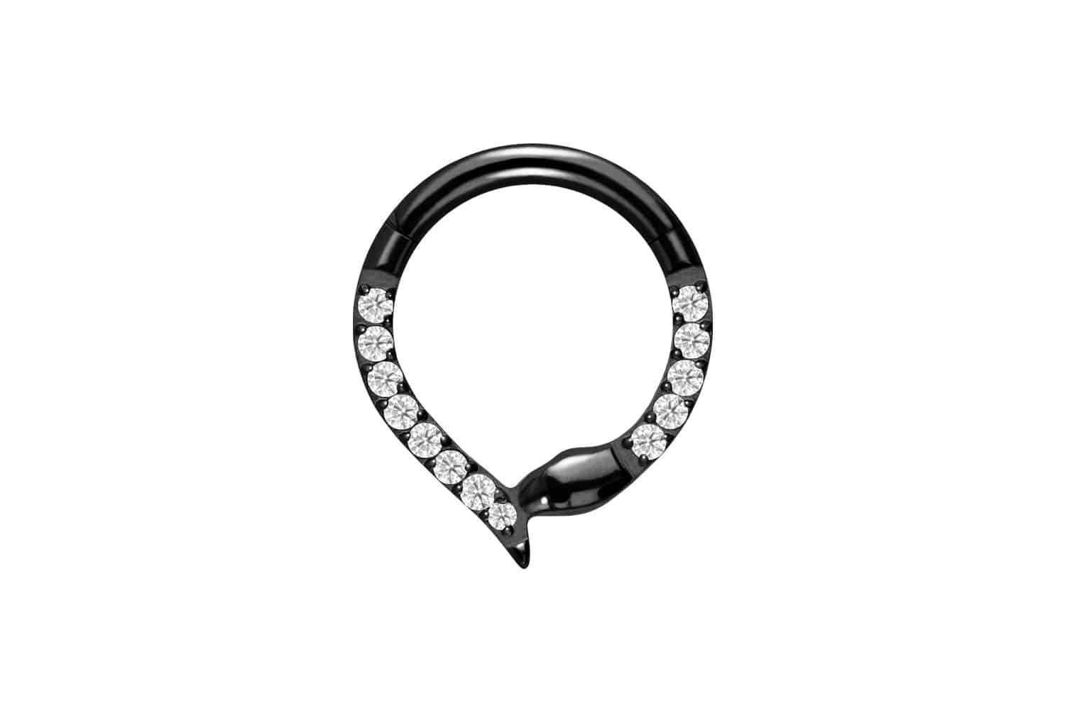 Nasenpiercing Titan Segmentring Clicker KRISTALLSCHLANGE