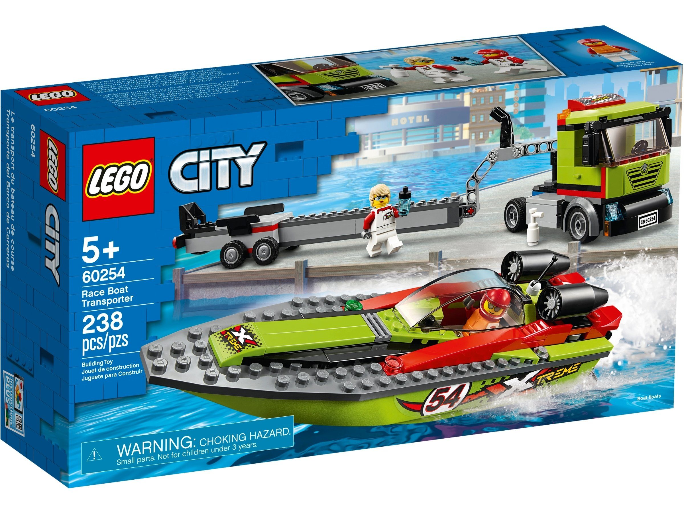 LEGO® City 60254 Rennboot-Transporter Konstruktionsspielsteine