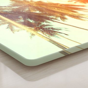 DEQORI Schneidebrett 'Palmen mit Farbfilter', Glas, Platte Frühstücksbrett Schneideplatte