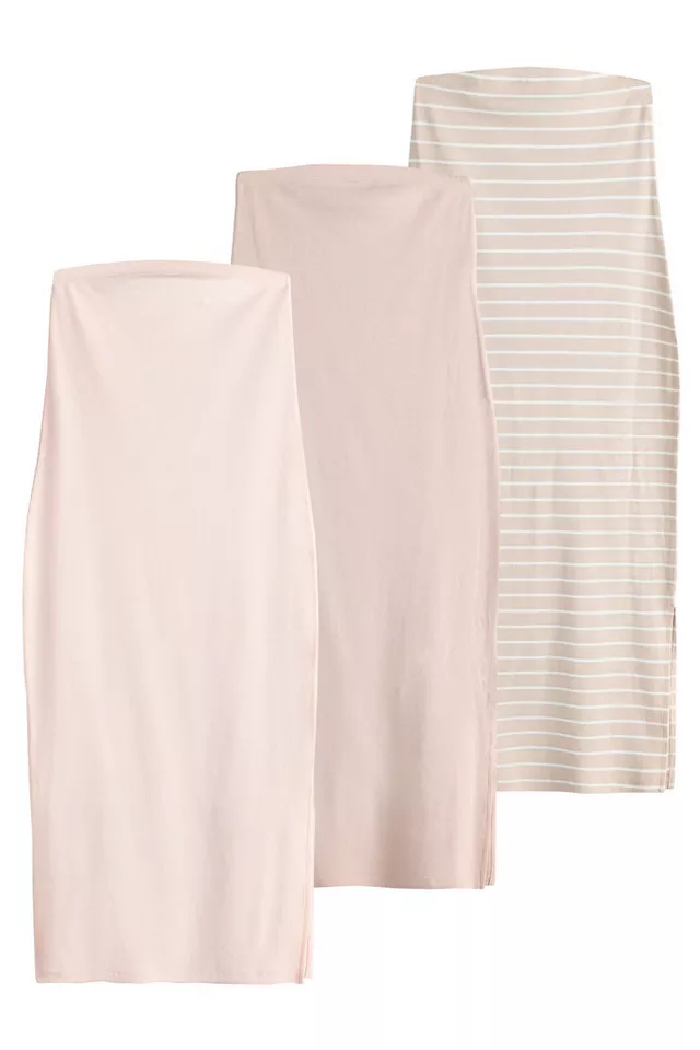 The Set Bandeaukleid The Set Geripptes Bandeau-Kleid, 3er-Pack (3-tlg)