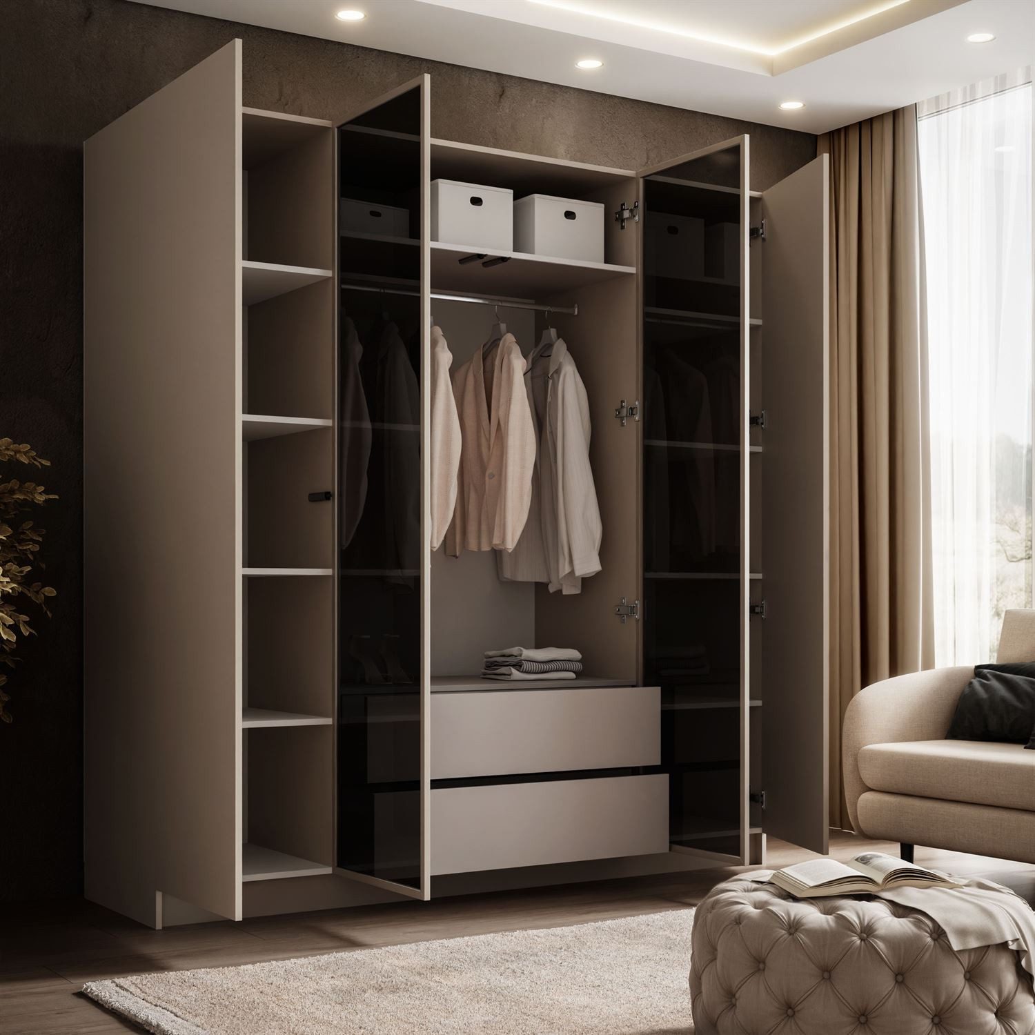 Lookway Kleiderschrank ATRIUM II mit Glasfront